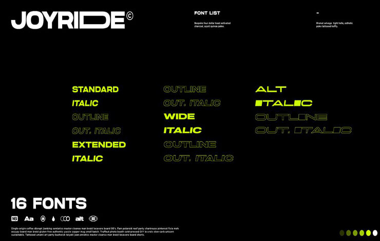 Joyride Wide Font Free Download