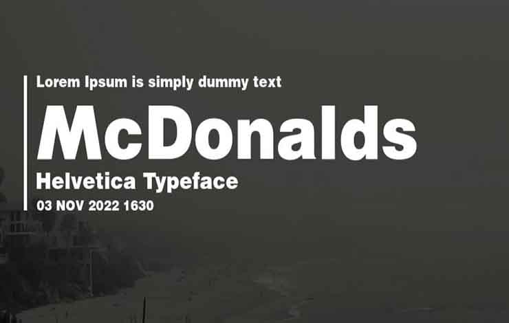 McDonalds Helvetica Font Family Free Download